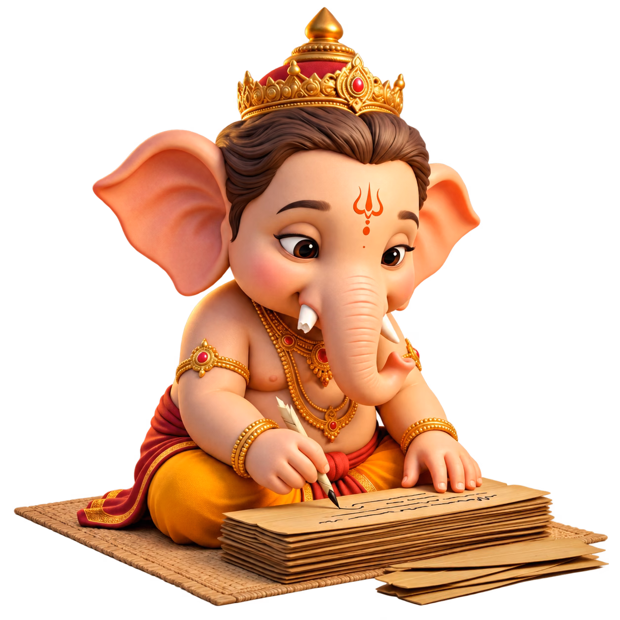 Lord Ganesha writing in cave